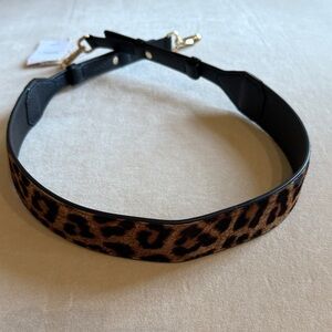 MICHAEL Michael Kors Leopard Haircalf Crossbody Strap in Brown and Black